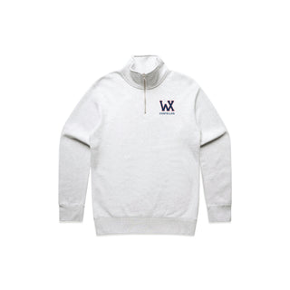 Small WX White Heather Hoodie 1/4 Zip